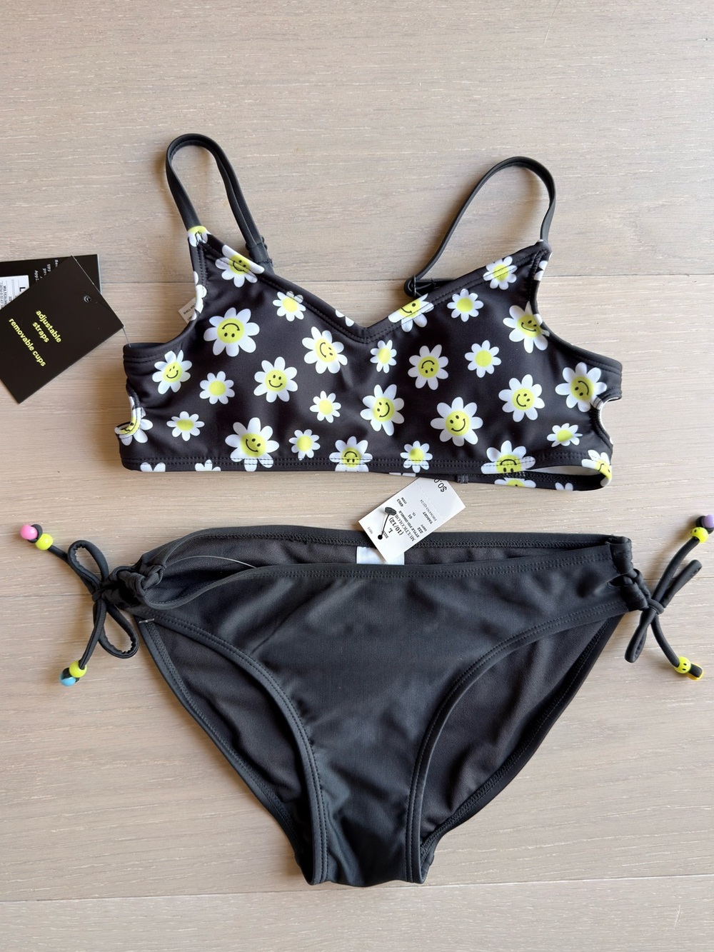 Art of Class  Daisy Print Two-Piece Swim Set - Size L 10/12